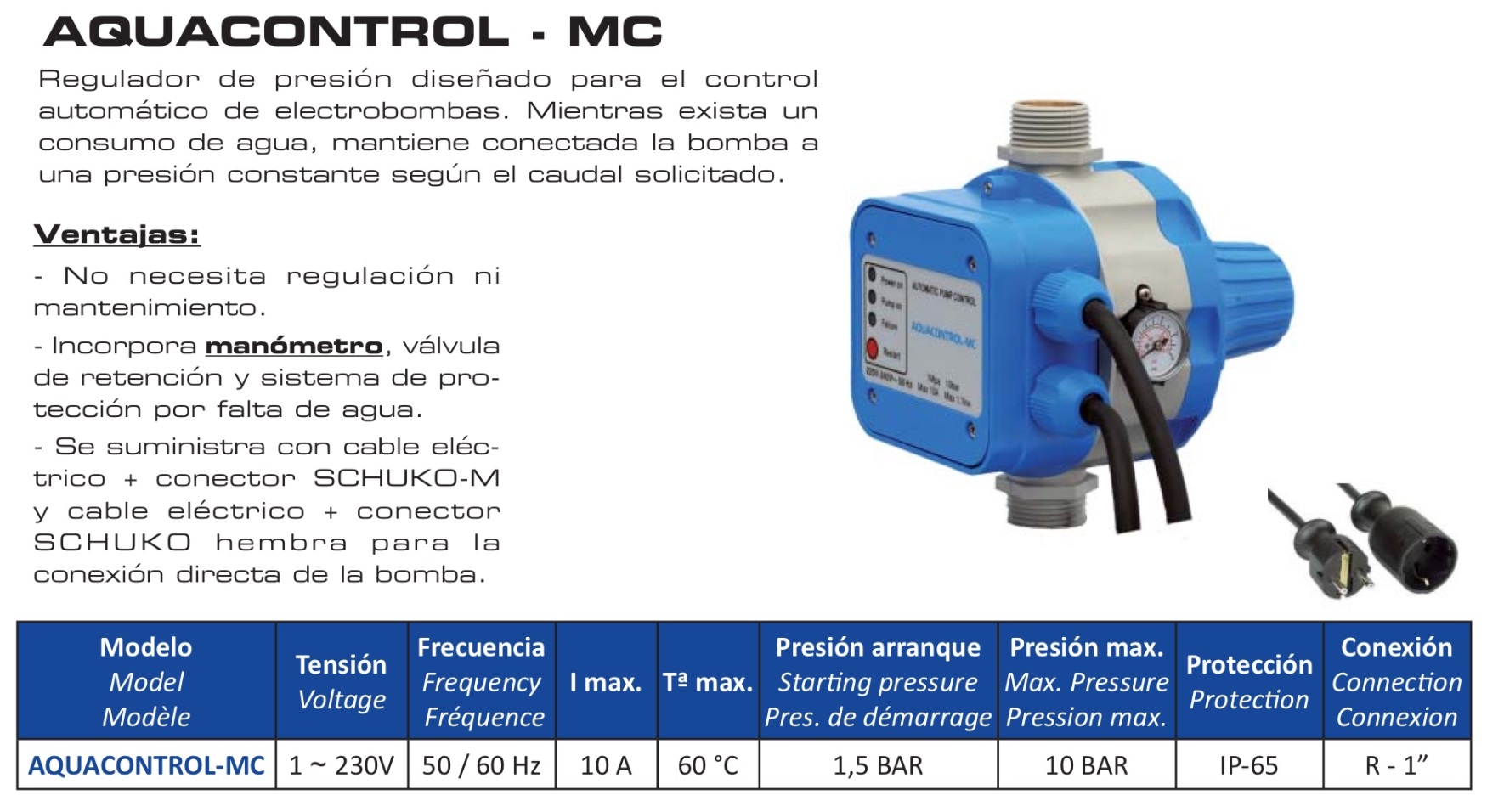 Grupo de presion 0,5Cv GP-PE 50/AQUA.