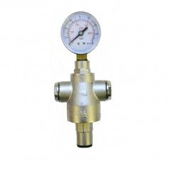 Válvula reductora de presión 1/2x1/2 con reducciones a 3/8 y manómetro 