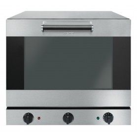 Horno profesional de acero inoxidable, de convección, electrónico Smeg, humidificado, con grill, 4 bandejas 435x320mm