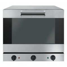 Horno profesional de acero inoxidable, de convección, electrónico Smeg, humidificado, con grill, 4 bandejas 435x320mm