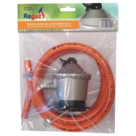 KIT REGULADOR GAS DOMESTICO + MANGUERA 1,5mts + ABRAZADERAS