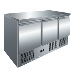 Mesa fría GN1/1 3 Puertas Refrigerada Compacta de 1365 x700 x860h mm PEKIN