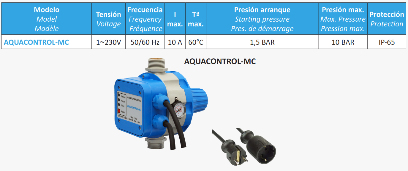 ⇒ Grupo de presion de agua hidrobex mh-120 1,25 cv control