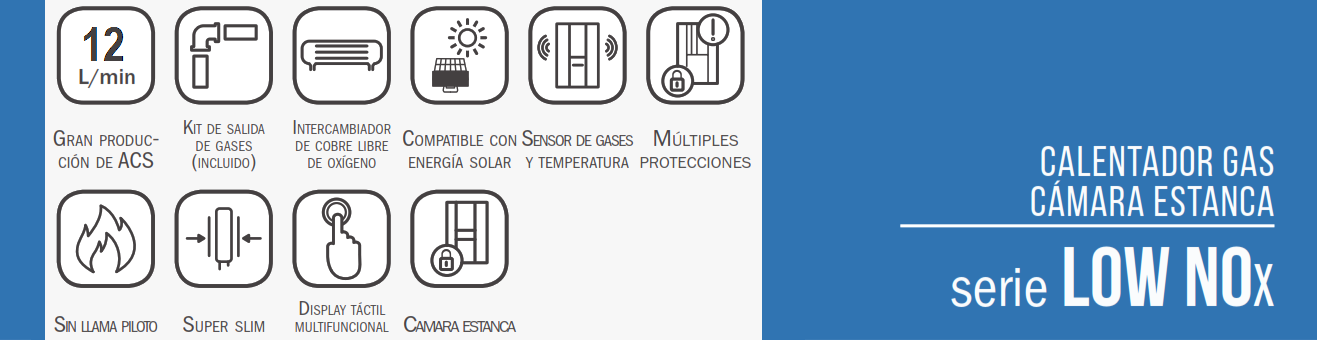 Calentador Estanco LowNox 12 Litros a gas by HTW Butano Propano